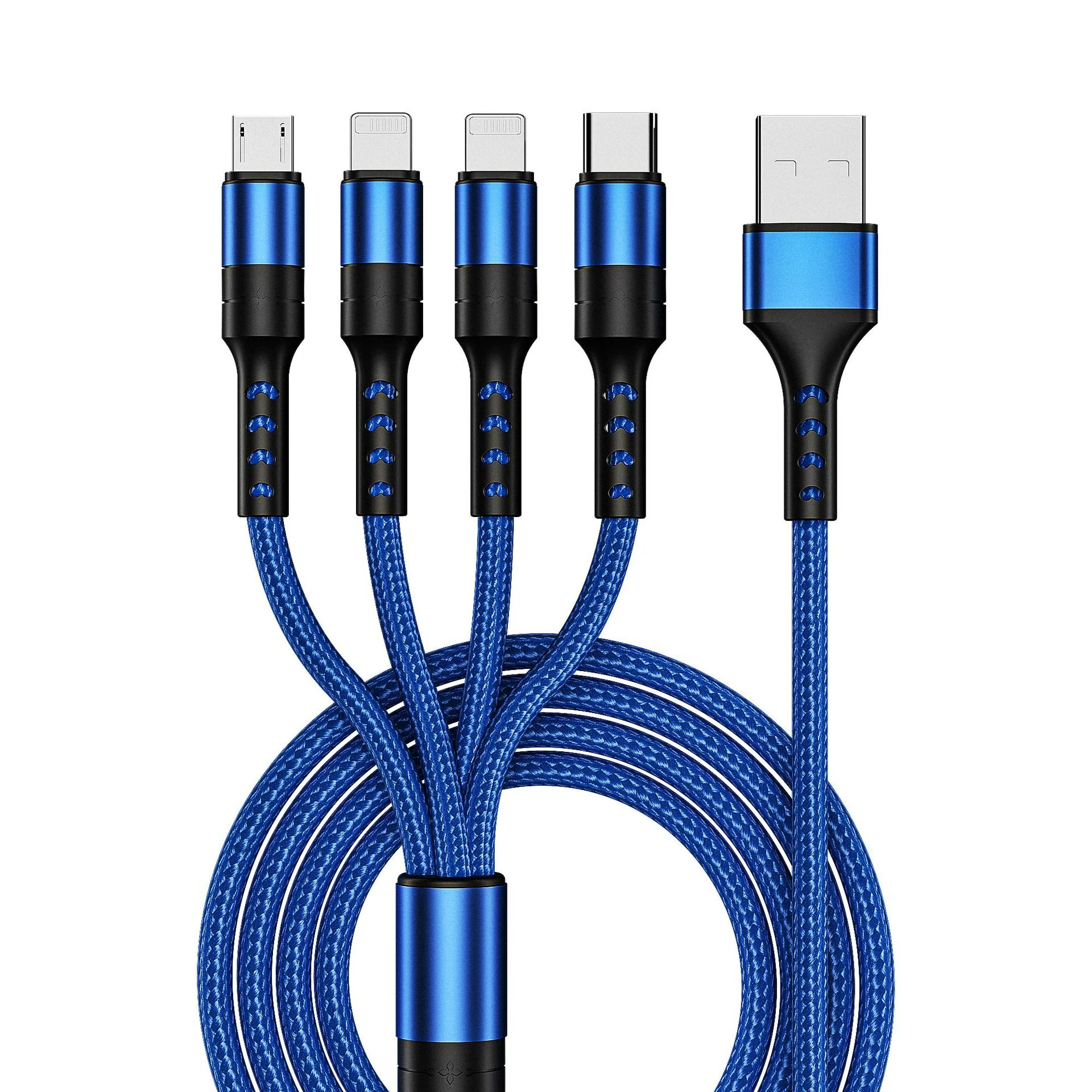 4-In-1 USB Charger Cable, Rugged USB to Lighting (2) USB-C Micro USB - Image 4